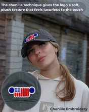 Load image into Gallery viewer, Hat - Jeep Chino Twill Ponytail with Chenille Stars and Stripes Grille Patch