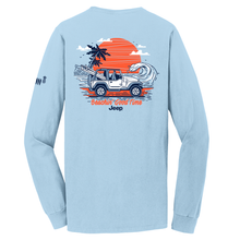 Load image into Gallery viewer, Mens Jeep® Wrangler Beachin' Good Time Longsleeve T-Shirt - Beach Wash Glacier Blue