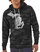 Load image into Gallery viewer, Deer in the Woods - Hoodie - Black Camo