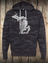 Load image into Gallery viewer, Deer in the Woods - Hoodie - Black Camo