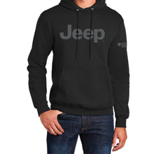 Load image into Gallery viewer, Mens Jeep® Text Blackout Hoodie - Blackout