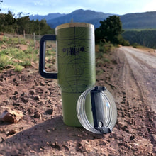 Load image into Gallery viewer, Handle Mug - Jeep Topography - Green