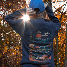 Load image into Gallery viewer, Mens Jeep® Freedom To Roam Crew Neck Sweatshirt - Heather Navy Blue