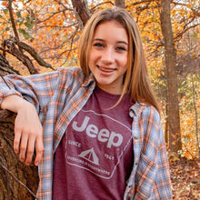 Load image into Gallery viewer, Mens Jeep® Tent Badge T-Shirt - Heather Burgundy