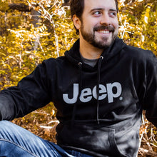 Load image into Gallery viewer, Mens Jeep® Text Blackout Hoodie - Blackout