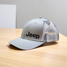 Load image into Gallery viewer, Hat - Jeep Heather Grey and Camo Trucker