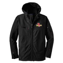 Load image into Gallery viewer, Mens Dodge® Vintage Demon Hooded Softshell Jacket - Black