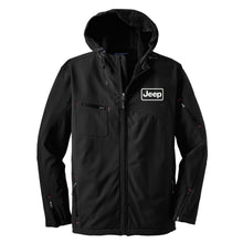 Load image into Gallery viewer, Mens Jeep® Rectangle Logo Hooded Softshell Jacket - Black