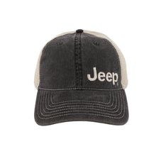Load image into Gallery viewer, Hat - Jeep Garment Washed Trucker - Black