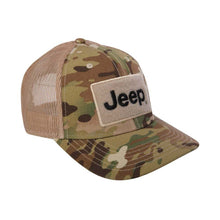 Load image into Gallery viewer, Hat - Jeep Text Logo Camo Pattern Hook and Loop Tactical Snapback