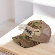 Load image into Gallery viewer, Hat - Jeep Text Logo Camo Pattern Hook and Loop Tactical Snapback
