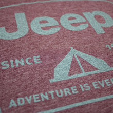 Load image into Gallery viewer, Mens Jeep® Tent Badge T-Shirt - Heather Burgundy