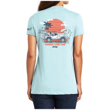 Load image into Gallery viewer, Ladies Jeep® Wrangler Beachin' Good Time V-neck - Seaglass Blue