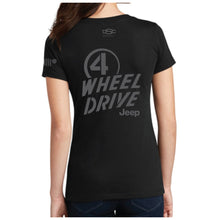 Load image into Gallery viewer, Ladies Jeep® Willys 4WD V-neck - Black