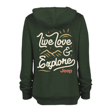 Load image into Gallery viewer, Ladies Jeep® Live Love Explore Zip-Hoodie - Olive Green-FINAL SALE