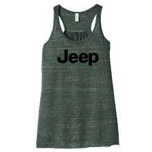 Load image into Gallery viewer, Ladies Relaxed Racerback Tank Top - Jeep® Text Forest Marble