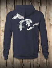Load image into Gallery viewer, Michigan - Unisex Zip-Up Lightweight Hoodie - Navy