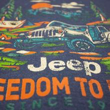 Load image into Gallery viewer, Mens Jeep® Freedom To Roam Zip Hoodie Sweatshirt - Heather Navy Blue