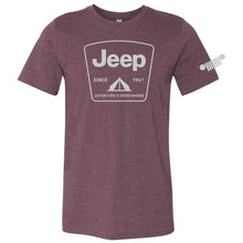Load image into Gallery viewer, Mens Jeep® Tent Badge T-Shirt - Heather Burgundy