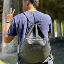 Load image into Gallery viewer, Detroit Drawstring Backpack in Leather