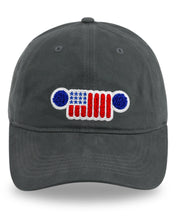 Load image into Gallery viewer, Hat - Jeep Chino Twill Ponytail with Chenille Stars and Stripes Grille Patch
