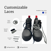 Load image into Gallery viewer, Navy Upcycled Laces: 46”
