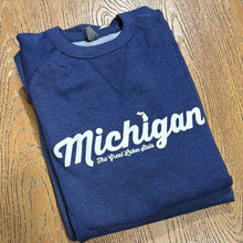 Load image into Gallery viewer, Michigan Script French Terry Crew Sweatshirt
