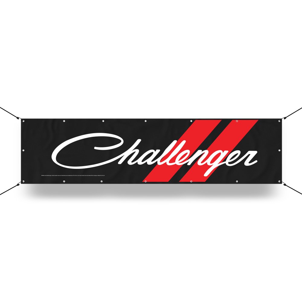 Banner - Dodge Challenger Script with Rhombus Long – Detroit Can Company