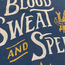 Load image into Gallery viewer, Mens Detroit Speed Shop Blood Sweat &amp; Speed T-shirt - Charcoal
