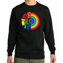 Load image into Gallery viewer, Crew Sweatshirt - Detroit Rainbow - Black

