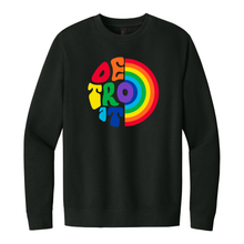 Load image into Gallery viewer, Crew Sweatshirt - Detroit Rainbow - Black
