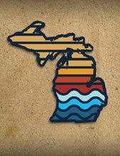 Load image into Gallery viewer, Color Bars - 4&quot; Michigan Sticker
