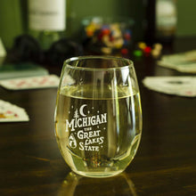 Load image into Gallery viewer, Wine Glass - Michigan Vintage Font
