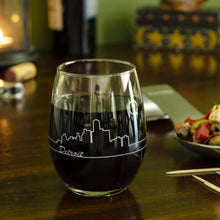 Load image into Gallery viewer, Wine Glass - Detroit Skyline
