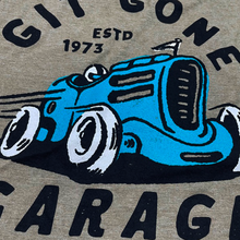 Load image into Gallery viewer, Mens Detroit Speed Shop Git Gone Garage T-shirt - Coyote Brown Triblend
