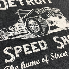 Load image into Gallery viewer, Mens Detroit Speed Shop Tubber T-shirt (Heather Black) - FINAL SALE
