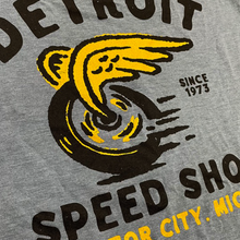 Load image into Gallery viewer, Mens Detroit Speed Shop Vamoose T-shirt - Flint Blue Triblend
