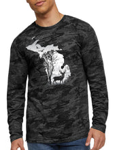 Load image into Gallery viewer, Deer in the Woods - Mens Long Sleeve - Black Camo
