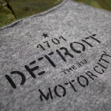 Load image into Gallery viewer, Toddler / Youth Hoodie - Detroit Stencil - Heather Grey / Camo
