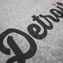 Load image into Gallery viewer, Detroit Thirsty Script Heart Triblend Crew Sweatshirt
