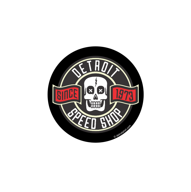 Sticker - Detroit Speed Shop Skull Circle