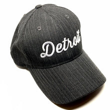 Load image into Gallery viewer, Hat - Detroit Thirsty Script  Charcoal Pinstripe-FINAL SALE

