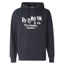Load image into Gallery viewer, Hoodie - Mens Ford Distressed 1903 Text - Heather Navy
