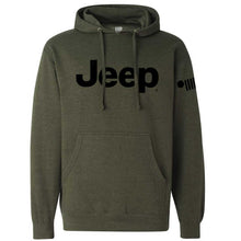 Load image into Gallery viewer, Mens Jeep® Text Hoodie - Heather Army Green
