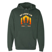 Load image into Gallery viewer, Michigan Pines Hoodie Sweatshirt - Alpine Green
