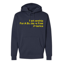 Load image into Gallery viewer, Partnership For A Buckeye Free America Hoodie Sweatshirt -Navy
