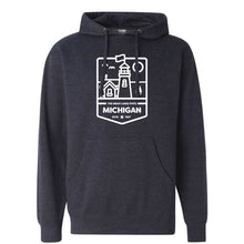 Load image into Gallery viewer, Michigan Lighthouse Hoodie Sweatshirt - Heather Navy
