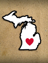 Load image into Gallery viewer, Heart - 4&quot; Michigan Sticker
