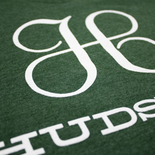 Load image into Gallery viewer, Ladies Relaxed V-neck Detroit Hudson&#39;s T-shirt - Heather Forest Green
