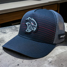 Load image into Gallery viewer, Hat - Dodge SRT Hellcat Redeye Rumble SnapBack Trucker - Black/Charcoal/Red
